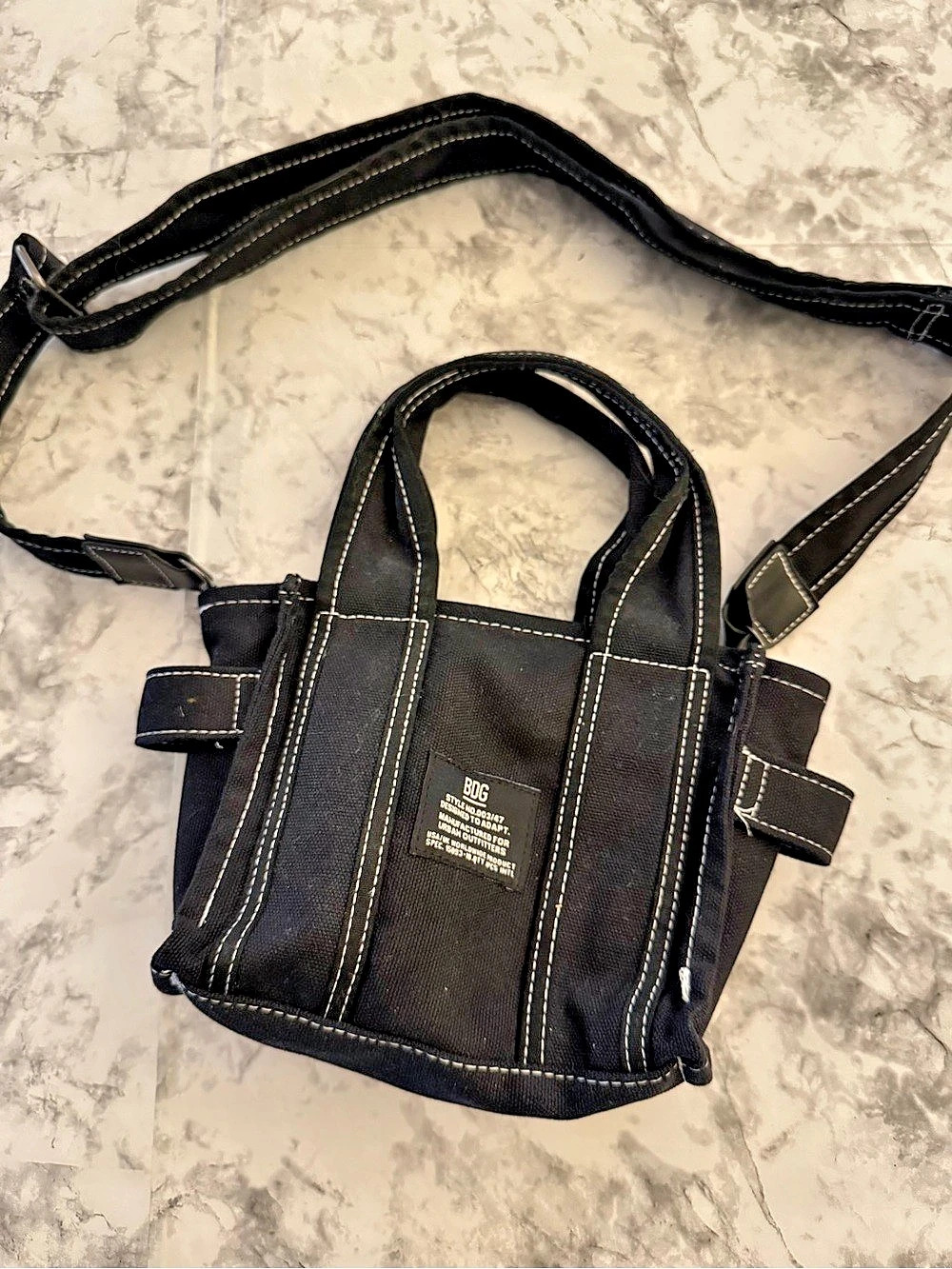 BDG Serena Mini Canvas Tote Bag Black (Urban Outfitters)